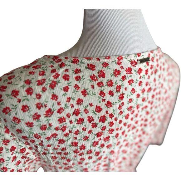 Womens Billabong Deep V Floral Print Flutter Sleeve Lace Dance Dress - Sz S - Picture 3 of 3